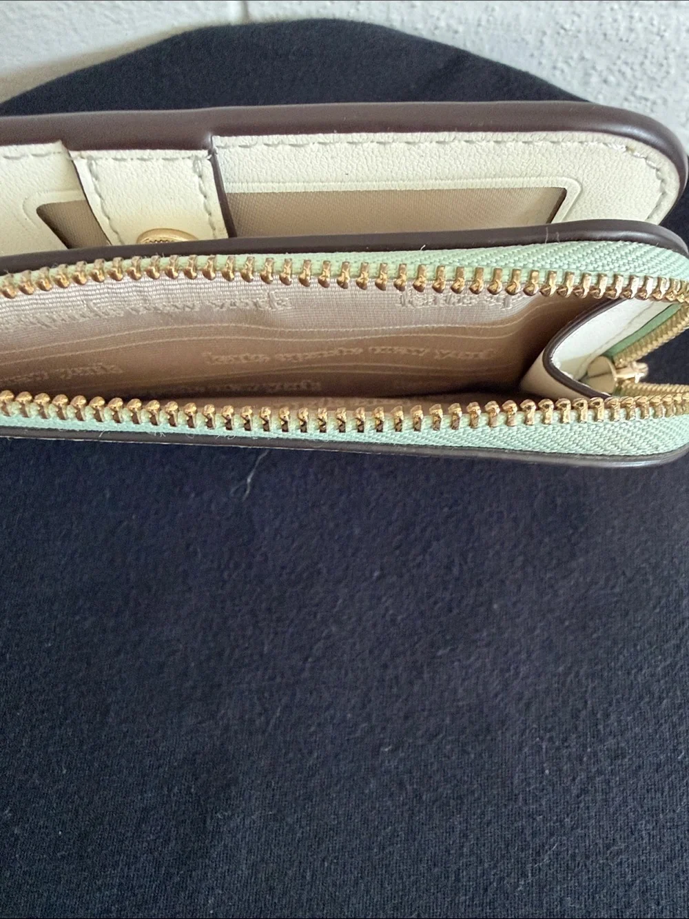 Kate Spade Mint Zip Around Continental Wallet with Gold Logo